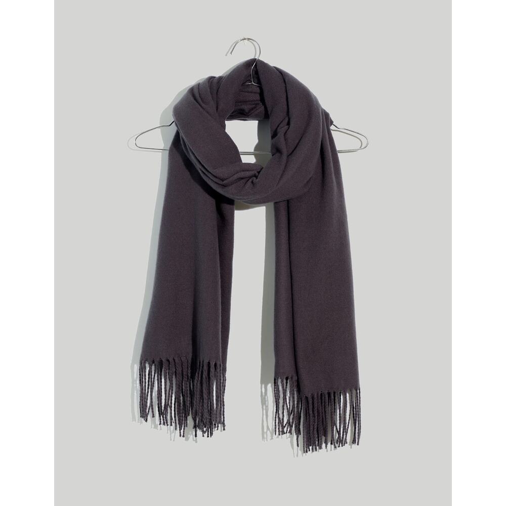 New Madewell Women's Fringed (Re)sourced Scarf in Coal, One Size